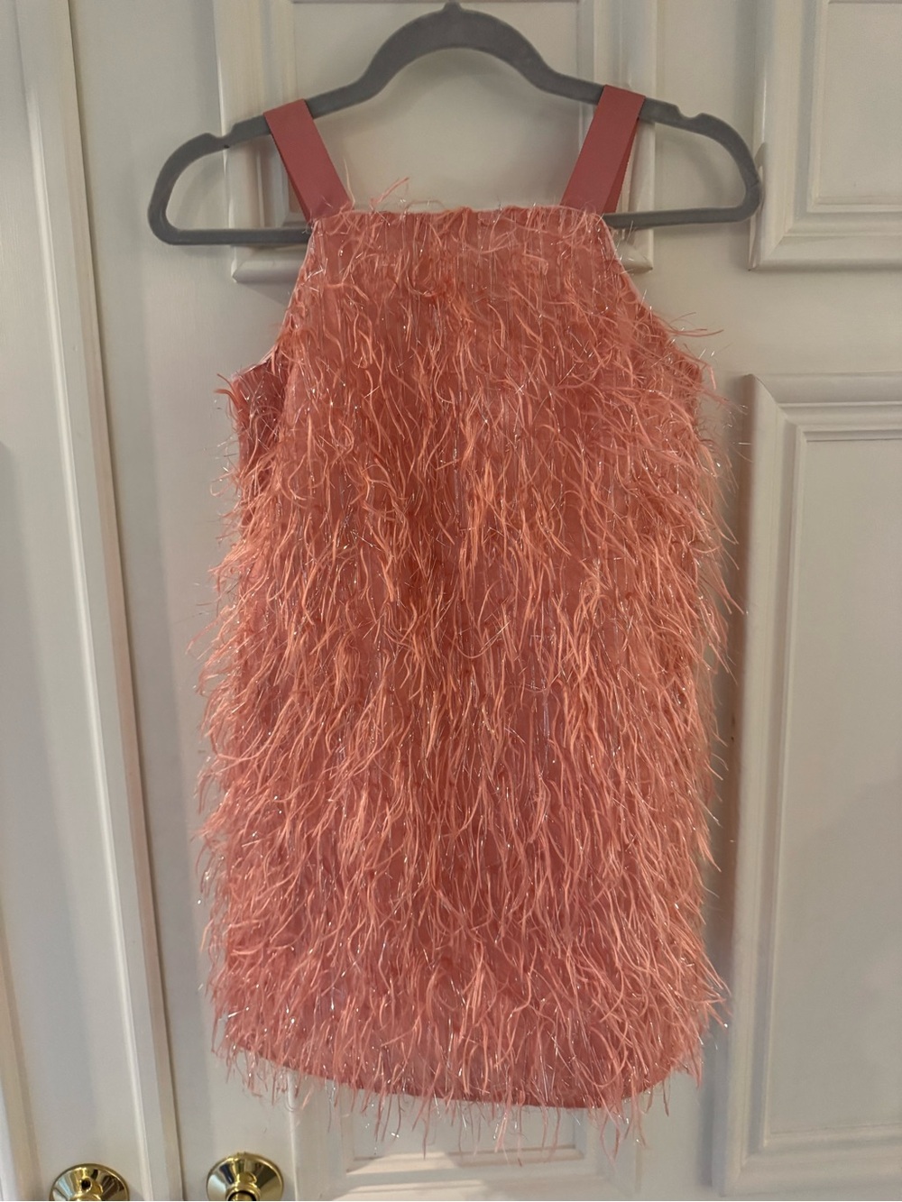 Crewcuts Coral Feathered Girls' Party Dress